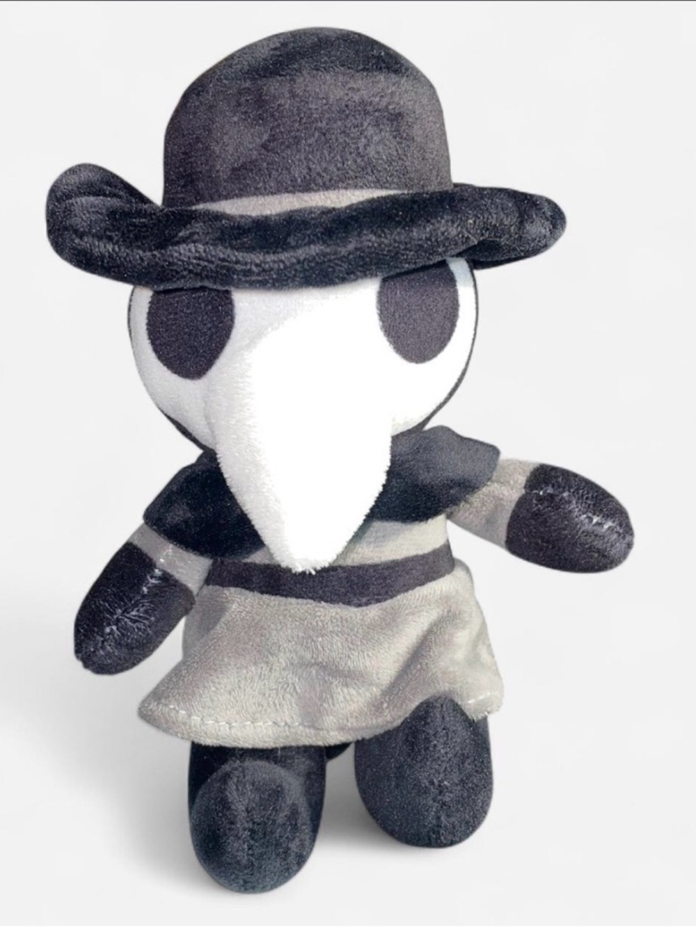 Plague Doctor Plush Toy - Black & Gray